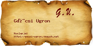 Gácsi Ugron névjegykártya